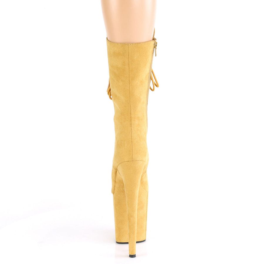 Women's Pleaser Flamingo-1050FS Mid-Calf Boots Yellow | 386PYXWQO