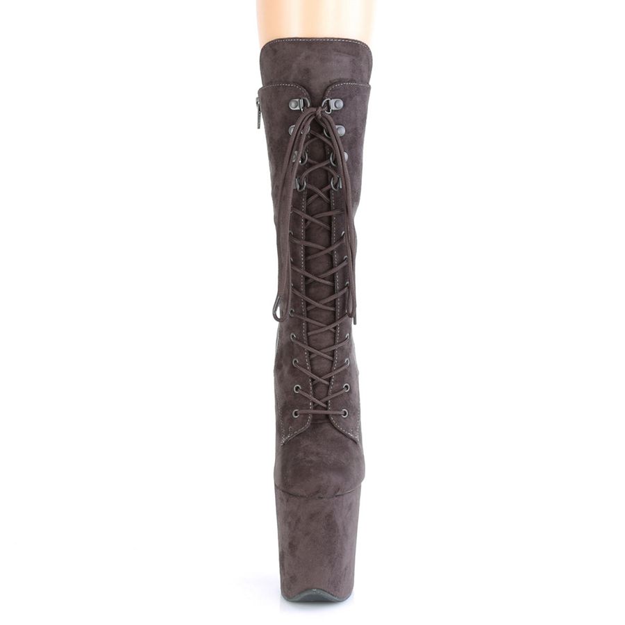 Women's Pleaser Flamingo-1050FS Mid-Calf Boots Grey | 452LWJTMU