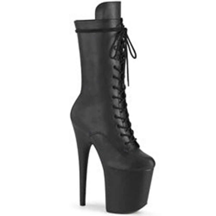 Women's Pleaser Flamingo-1050WR Mid-Calf Boots Black | 167GDFIKZ