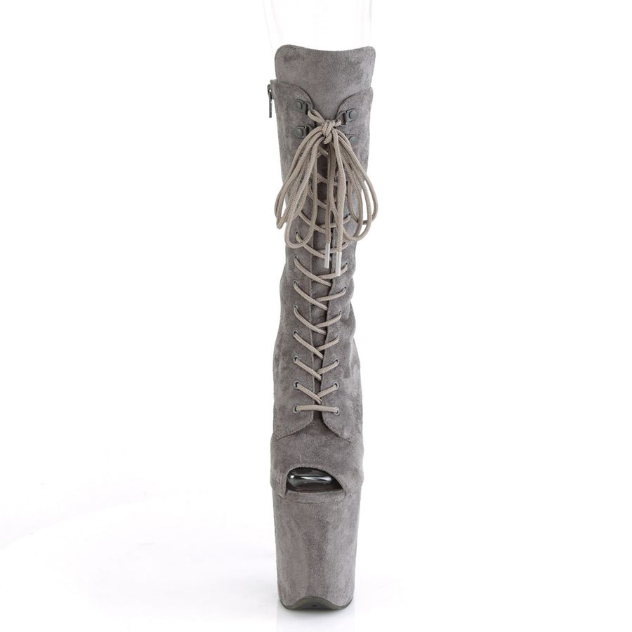 Women's Pleaser Flamingo-1051FS Mid-Calf Boots Grey | 092NMWRHF