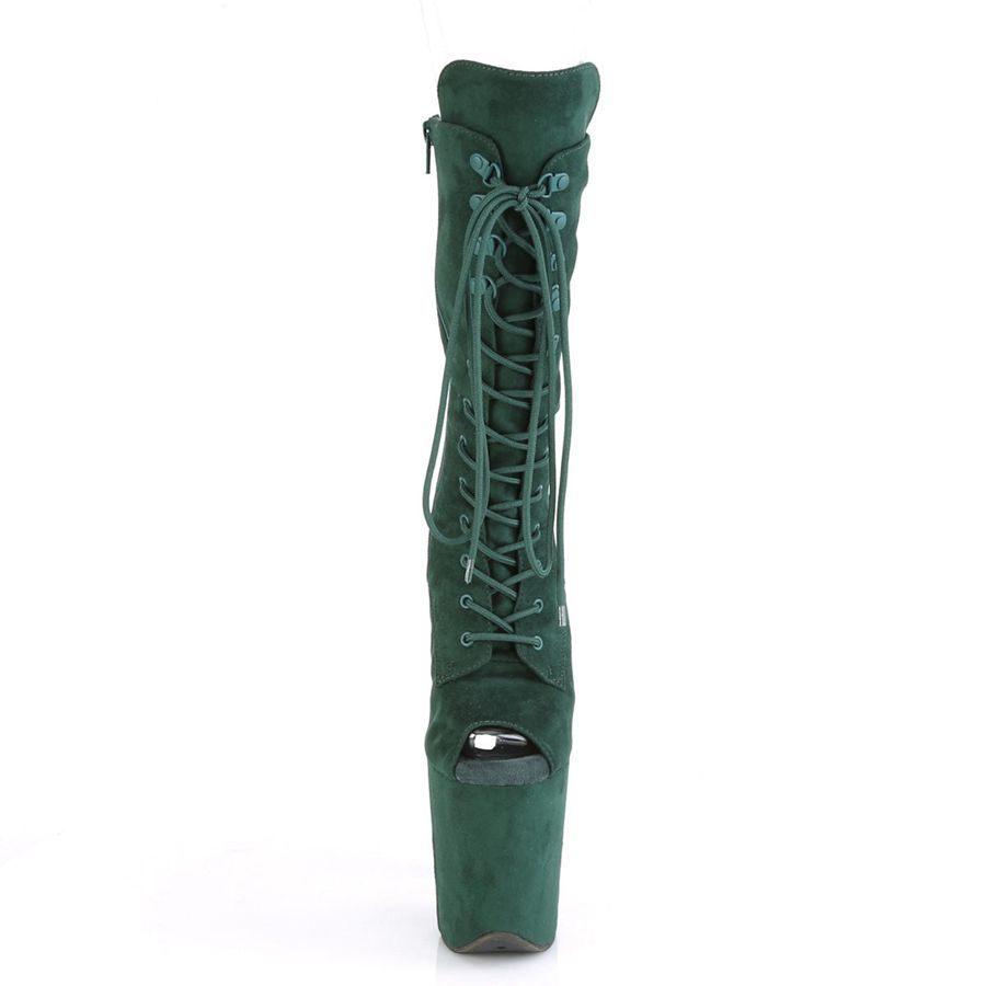 Women's Pleaser Flamingo-1051FS Mid-Calf Boots Green | 375HMYDZN