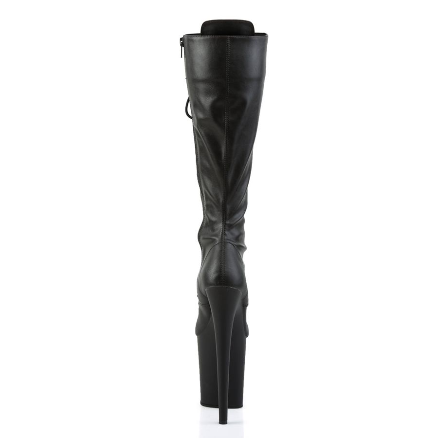 Women's Pleaser Flamingo-2023 Knee High Boots Black | 082TMAGBU