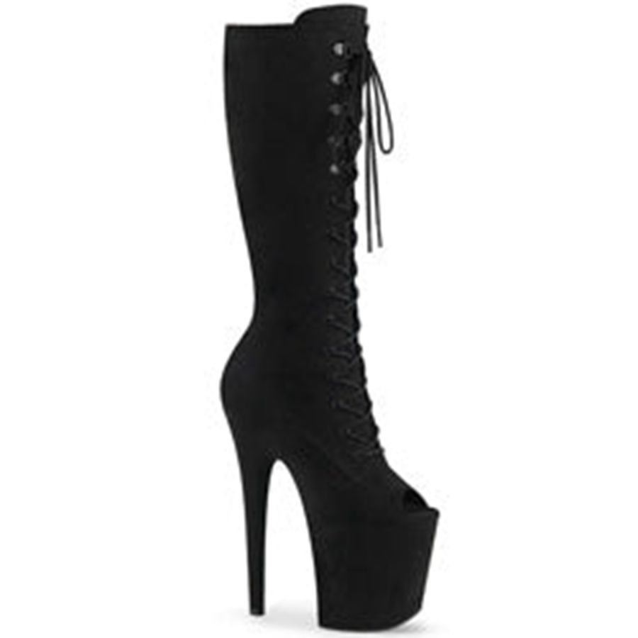 Women's Pleaser Flamingo-2051FS Knee High Boots Black | 109JVYQDI