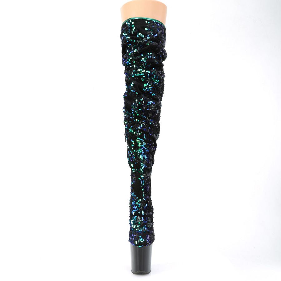 Women's Pleaser Flamingo-3004 Thigh High Boots Turquoise | 249UTNGMS