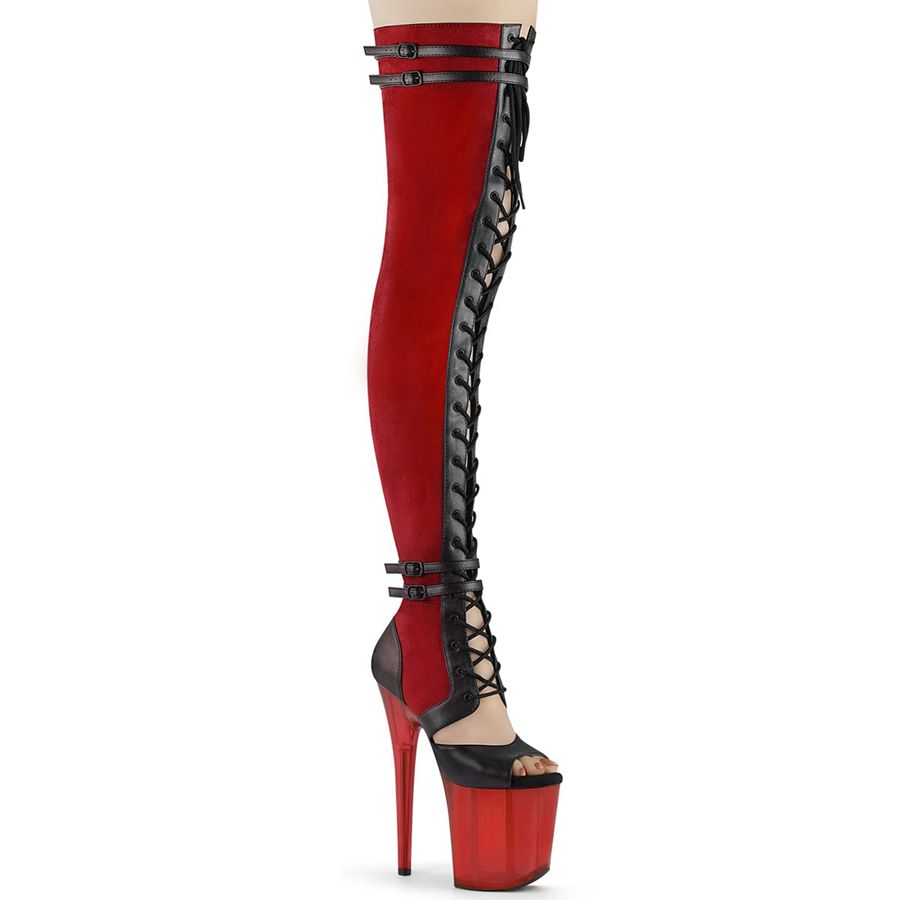 Women\'s Pleaser Flamingo-3027 Thigh High Boots Red | 130BAQSGJ