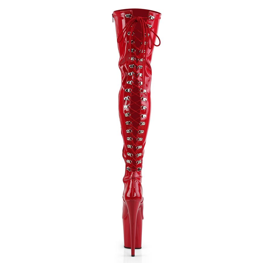 Women's Pleaser Flamingo-3063 Thigh High Boots Red | 895NPZQBE