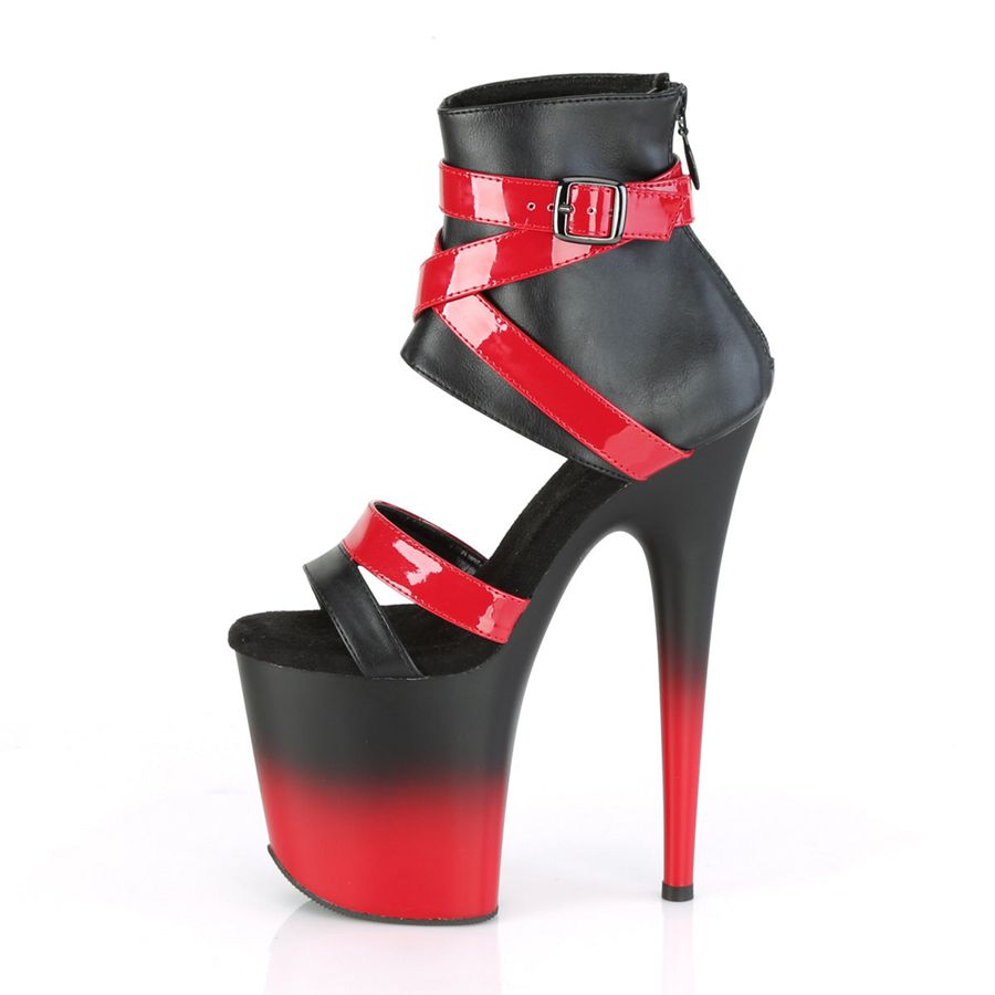 Women's Pleaser Flamingo-800-15 Heels Black Red | 514KIYPWC