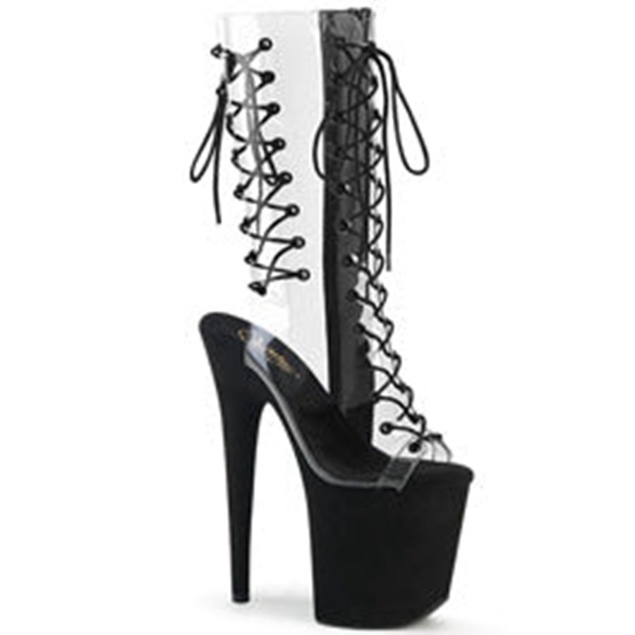 Women's Pleaser Flamingo-800-60FS Mid-Calf Boots Black | 563EBCURJ