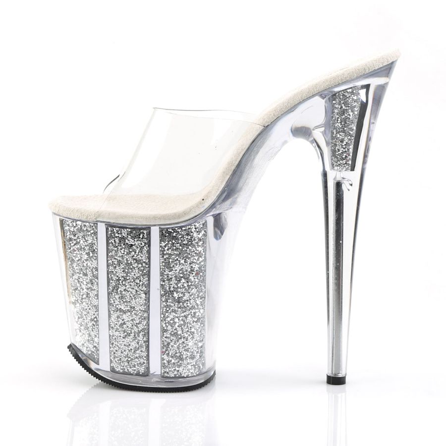 Women's Pleaser Flamingo-801G Platform Sandals Silver | 402CIUOAD