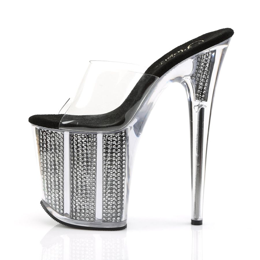 Women's Pleaser Flamingo-801SRS Platform Sandals Silver | 867YVLQOH