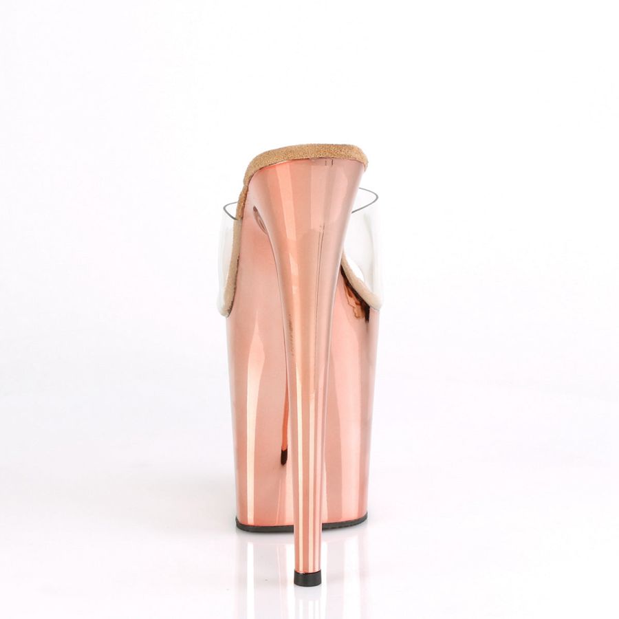 Women's Pleaser Flamingo-801 Platform Sandals Rose Gold | 071YWBHPE