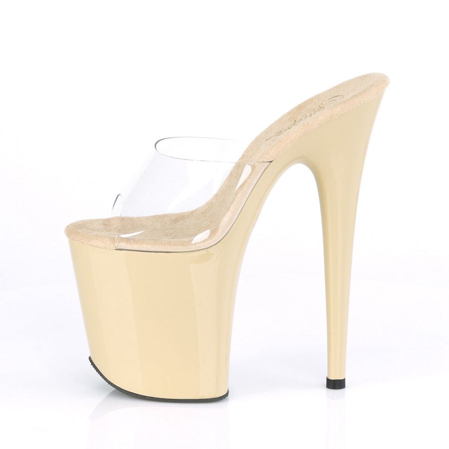 Women's Pleaser Flamingo-801 Platform Sandals Beige | 472EDLFUW