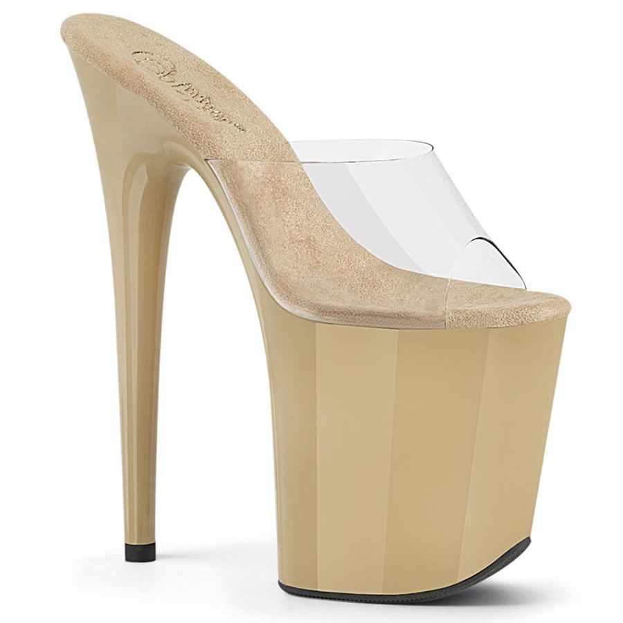 Women\'s Pleaser Flamingo-801 Platform Sandals Beige | 472EDLFUW