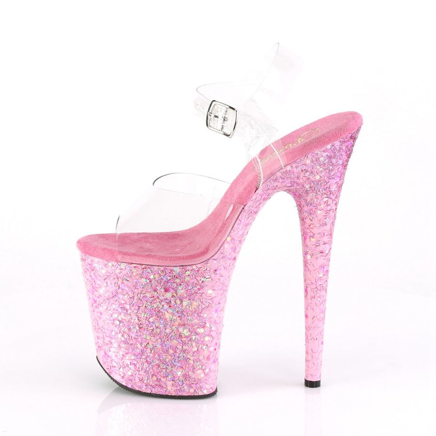 Women's Pleaser Flamingo-808CF Ankle Strap Sandals Pink | 238PAKBYX