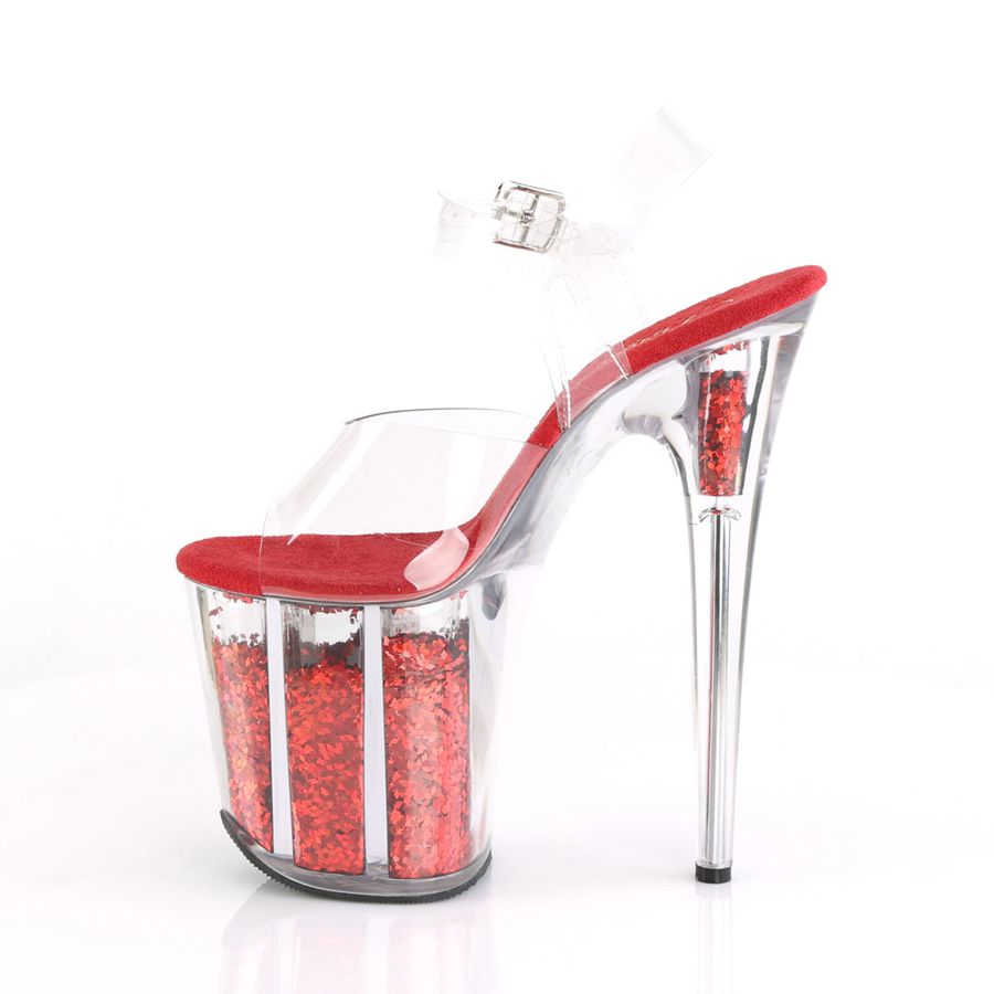 Women's Pleaser Flamingo-808GF Ankle Strap Sandals Red | 306MTCRXU