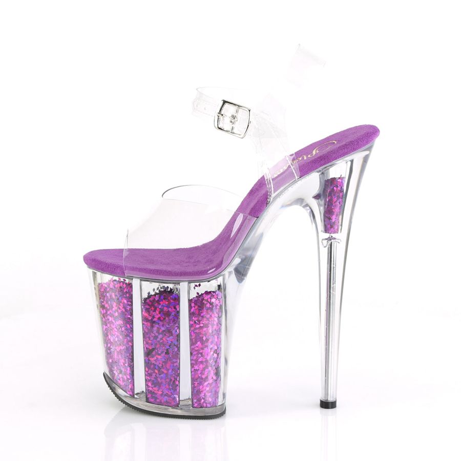 Women's Pleaser Flamingo-808GF Ankle Strap Sandals Purple | 639YOTDGC