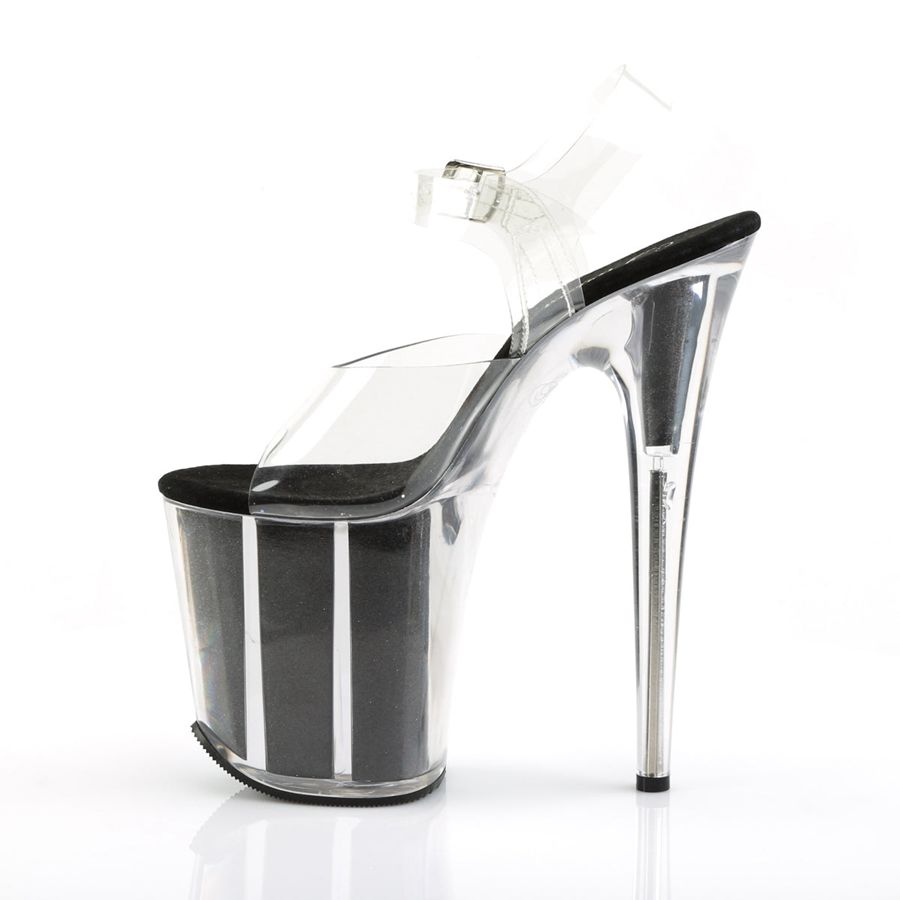 Women's Pleaser Flamingo-808G Ankle Strap Sandals Black | 590CAGVMB