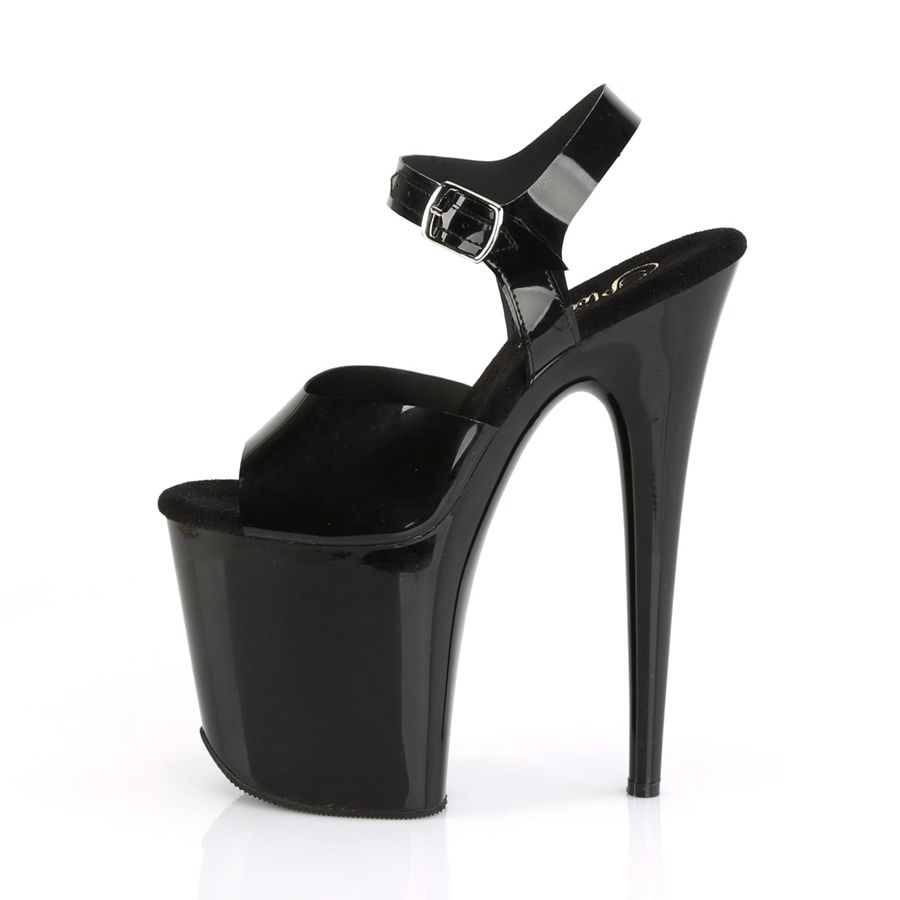 Women's Pleaser Flamingo-808N Ankle Strap Sandals Black | 329ZKBPVN