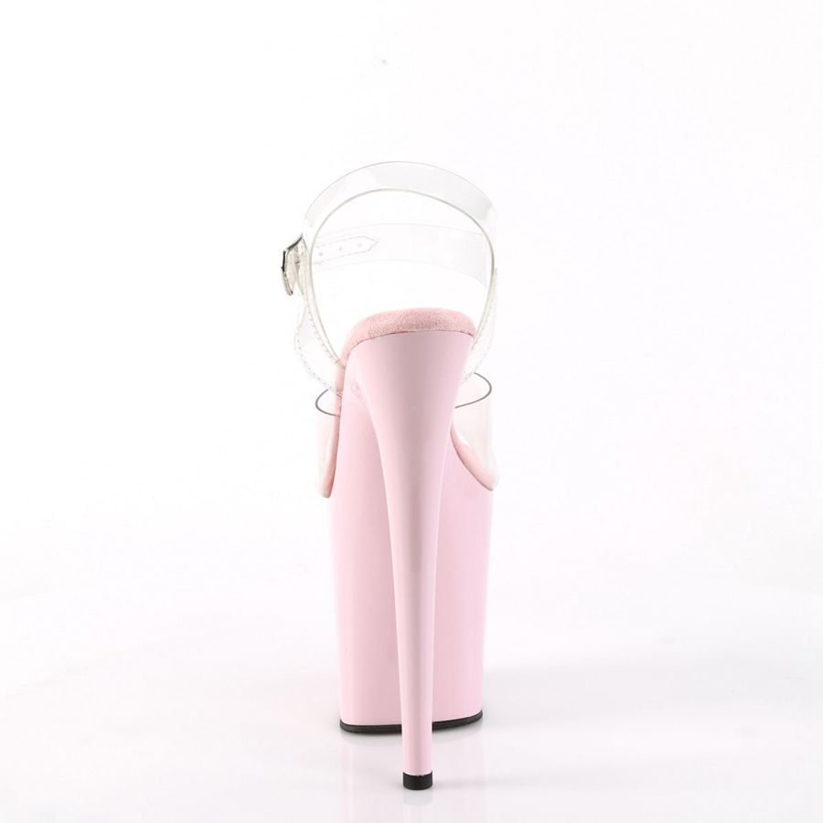 Women's Pleaser Flamingo-808 Ankle Strap Sandals Pink | 607MEIKGD