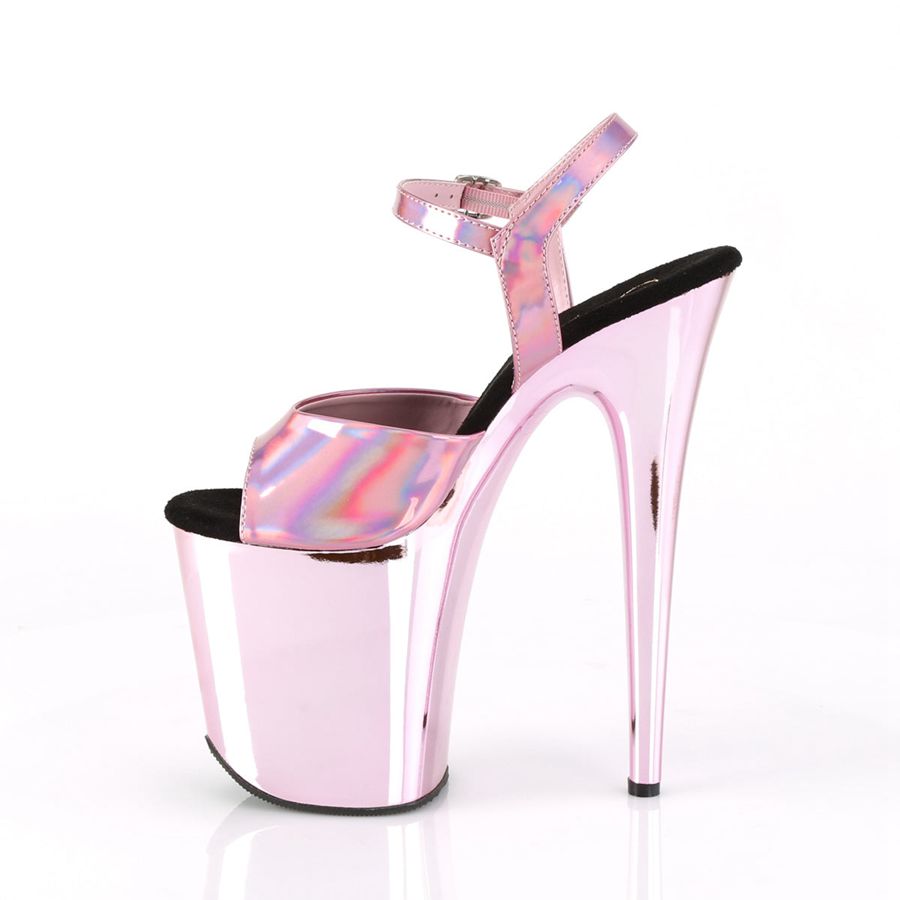 Women's Pleaser Flamingo-809HG Ankle Strap Sandals Pink | 765ULDRTN