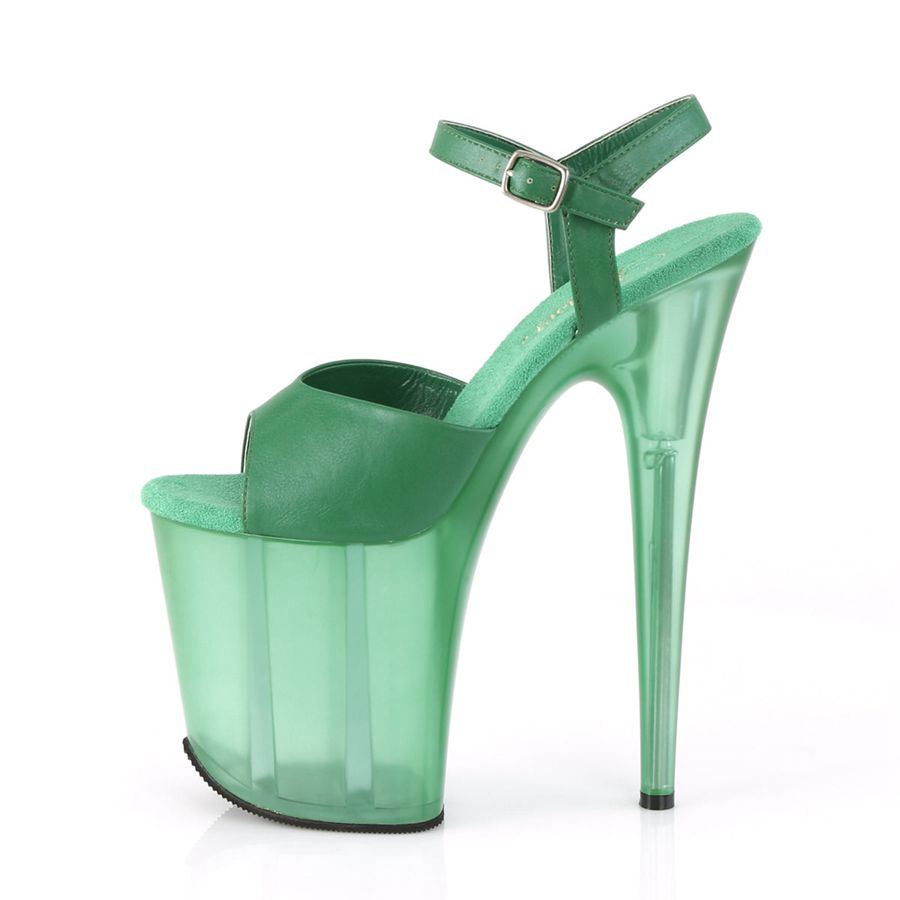 Women's Pleaser Flamingo-809T Ankle Strap Sandals Green | 205ARXVNE