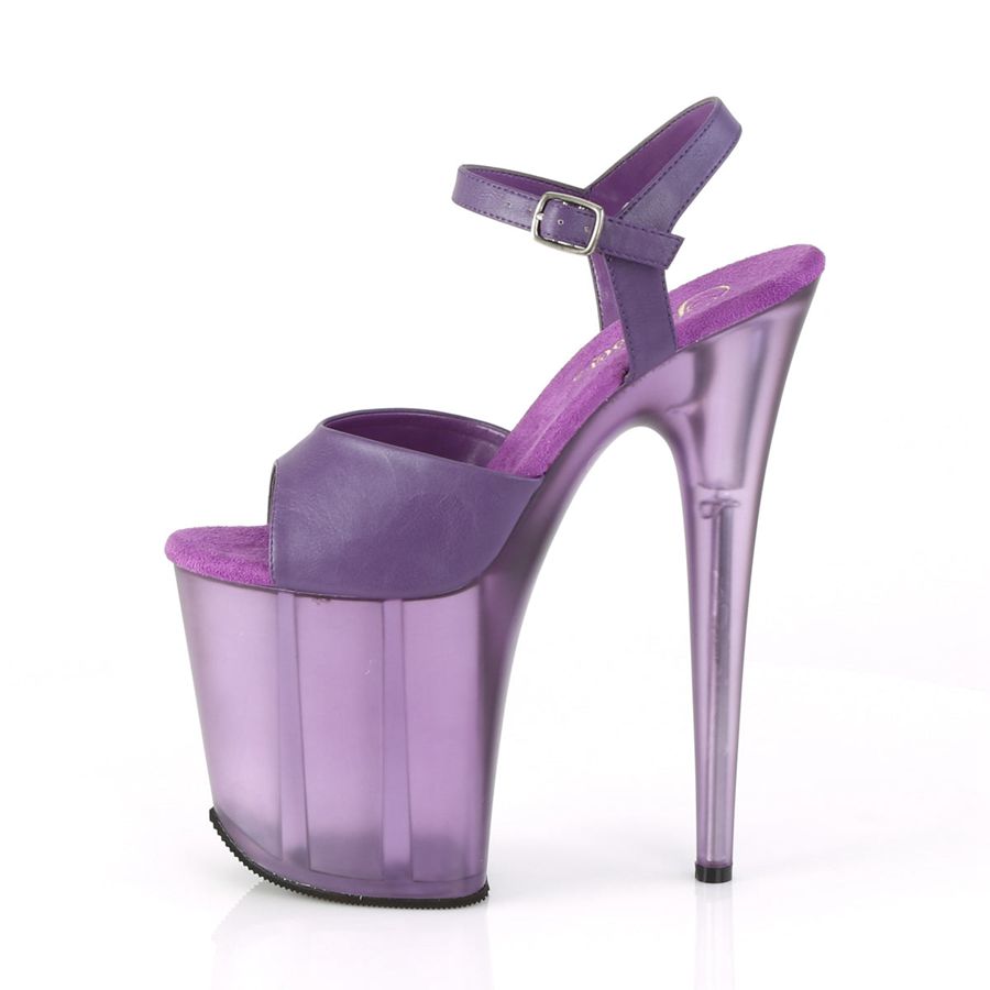 Women's Pleaser Flamingo-809T Ankle Strap Sandals Purple | 248FZPLVM