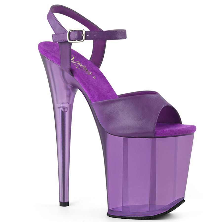 Women\'s Pleaser Flamingo-809T Ankle Strap Sandals Purple | 248FZPLVM