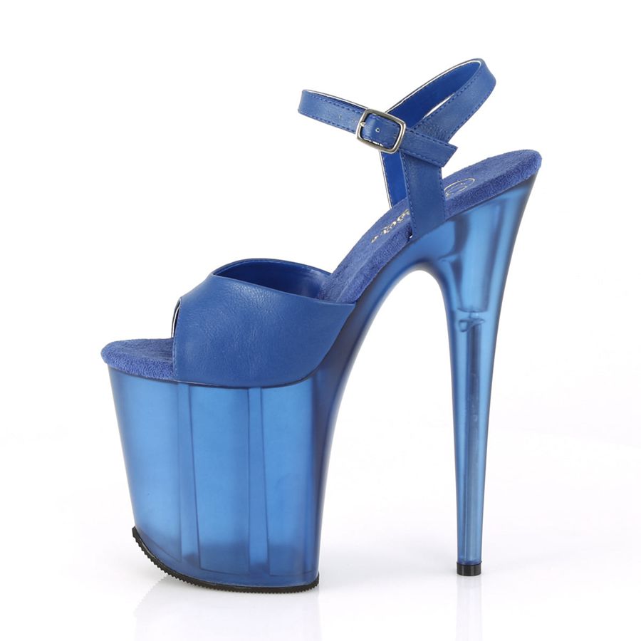 Women's Pleaser Flamingo-809T Ankle Strap Sandals Blue | 425DFWBPH