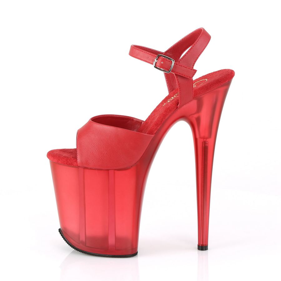 Women's Pleaser Flamingo-809T Ankle Strap Sandals Red | 709SVARDG