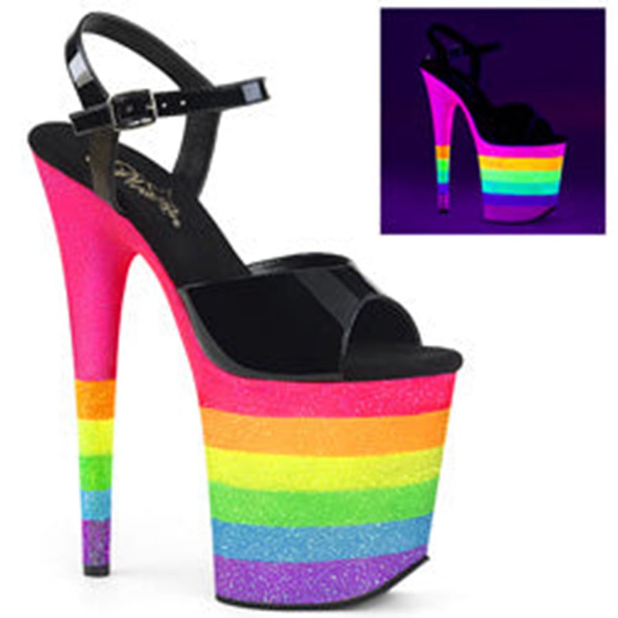 Women's Pleaser Flamingo-809UVRB Ankle Strap Sandals Multicolor | 974YXAZOH