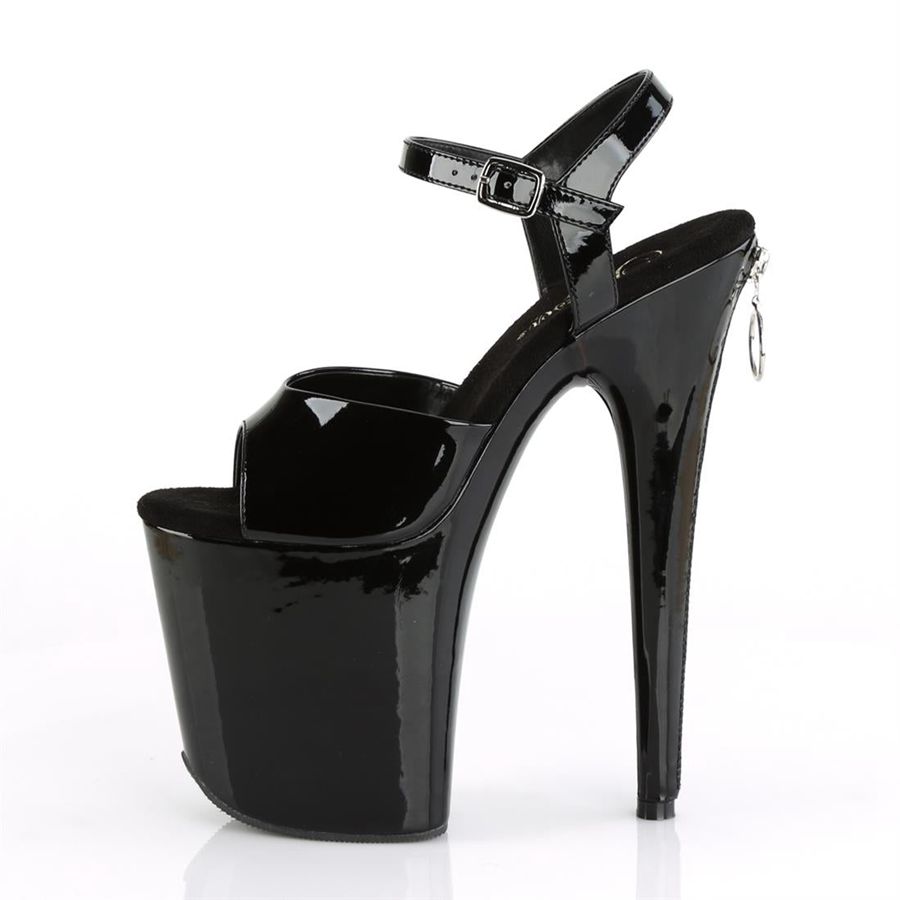 Women's Pleaser Flamingo-809Z Ankle Strap Sandals Black | 281MWBXAP