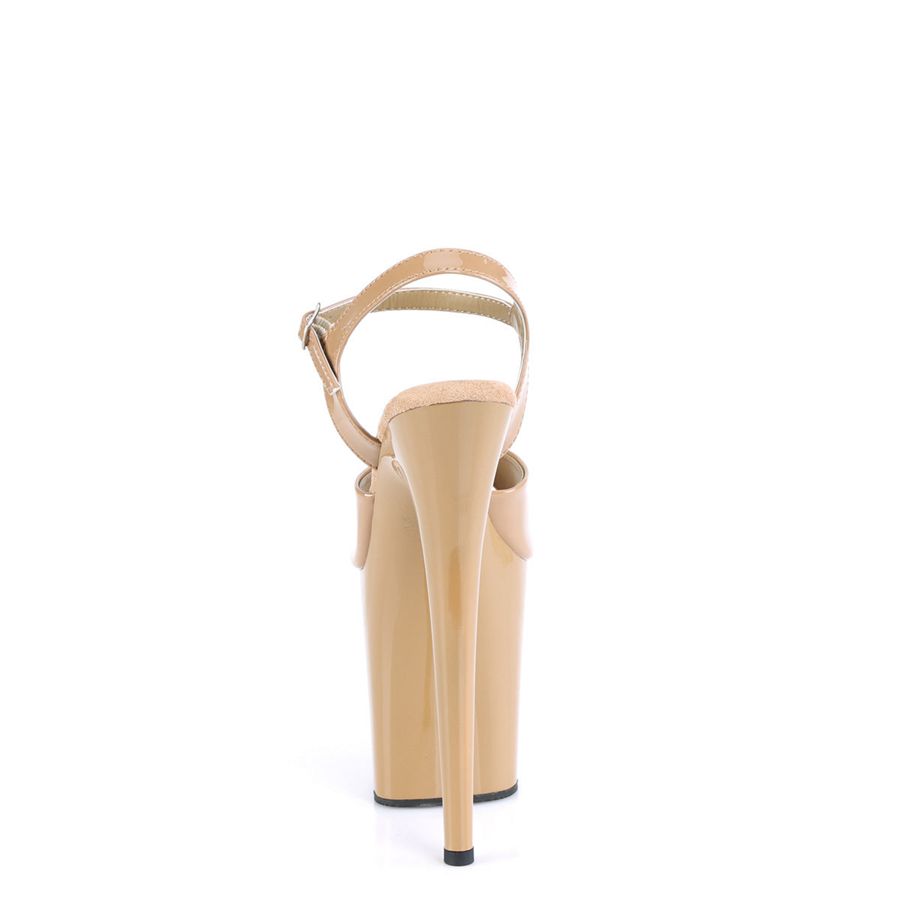 Women's Pleaser Flamingo-809 Ankle Strap Sandals Beige | 063QDYEJB