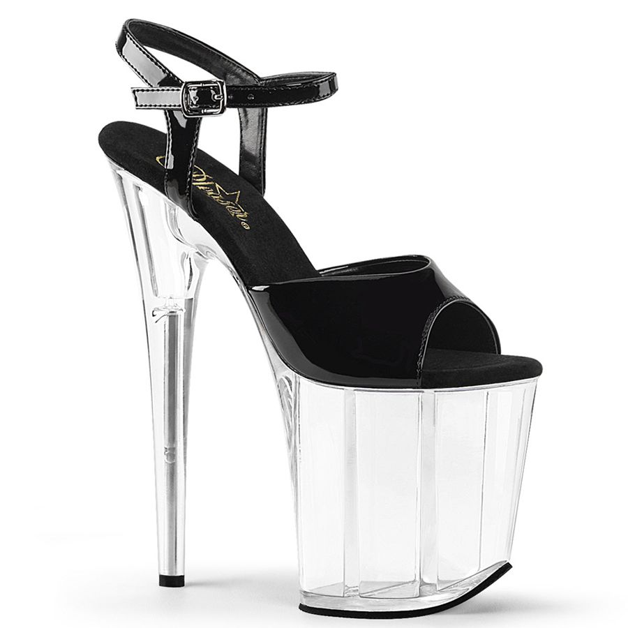 Women\'s Pleaser Flamingo-809 Ankle Strap Sandals Clear | 396YZNCQE