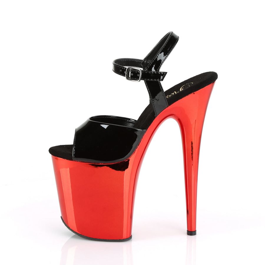 Women's Pleaser Flamingo-809 Ankle Strap Sandals Red | 581YIJKVB