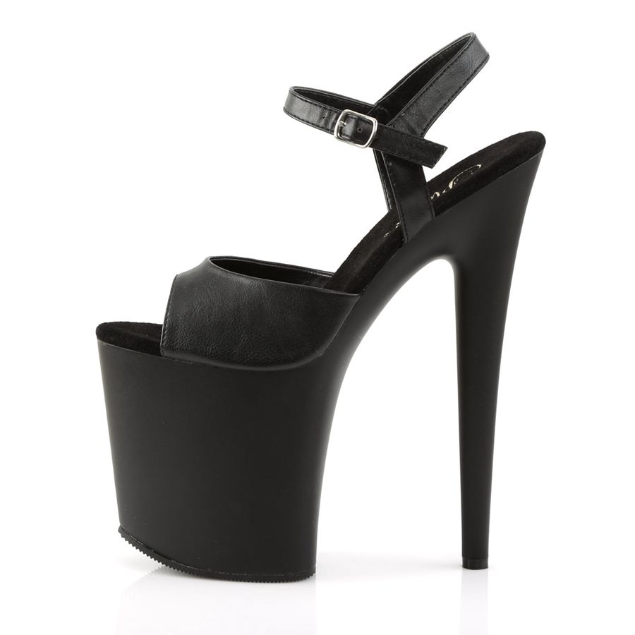 Women's Pleaser Flamingo-809 Ankle Strap Sandals Black | 650TZSNBK