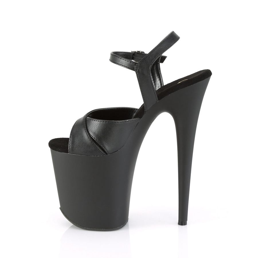 Women's Pleaser Flamingo-816 Ankle Strap Sandals Black | 374XCRJGH