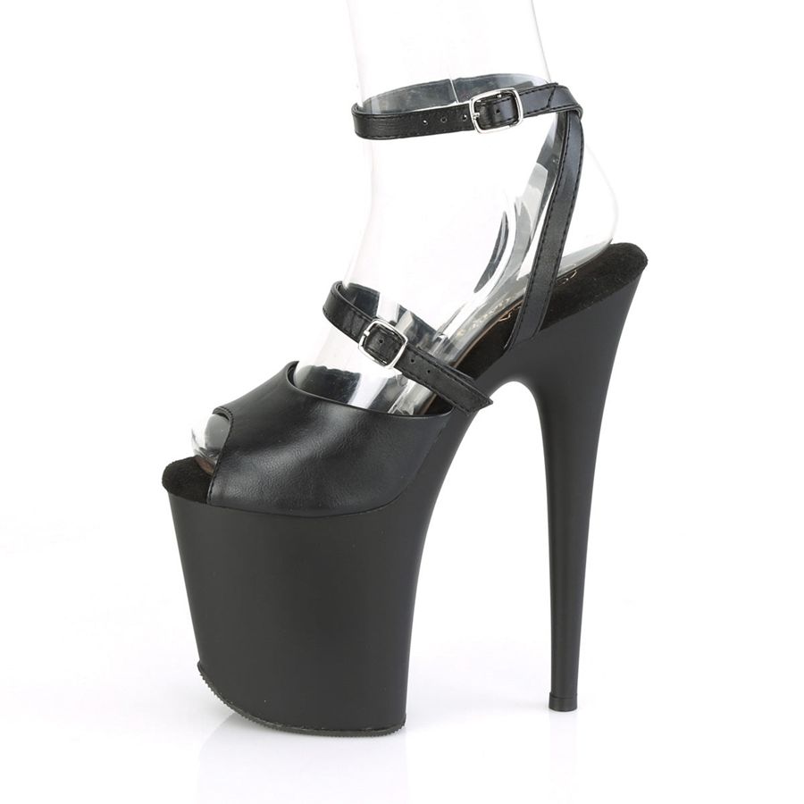 Women's Pleaser Flamingo-829 Ankle Strap Sandals Black | 035PVEAGI