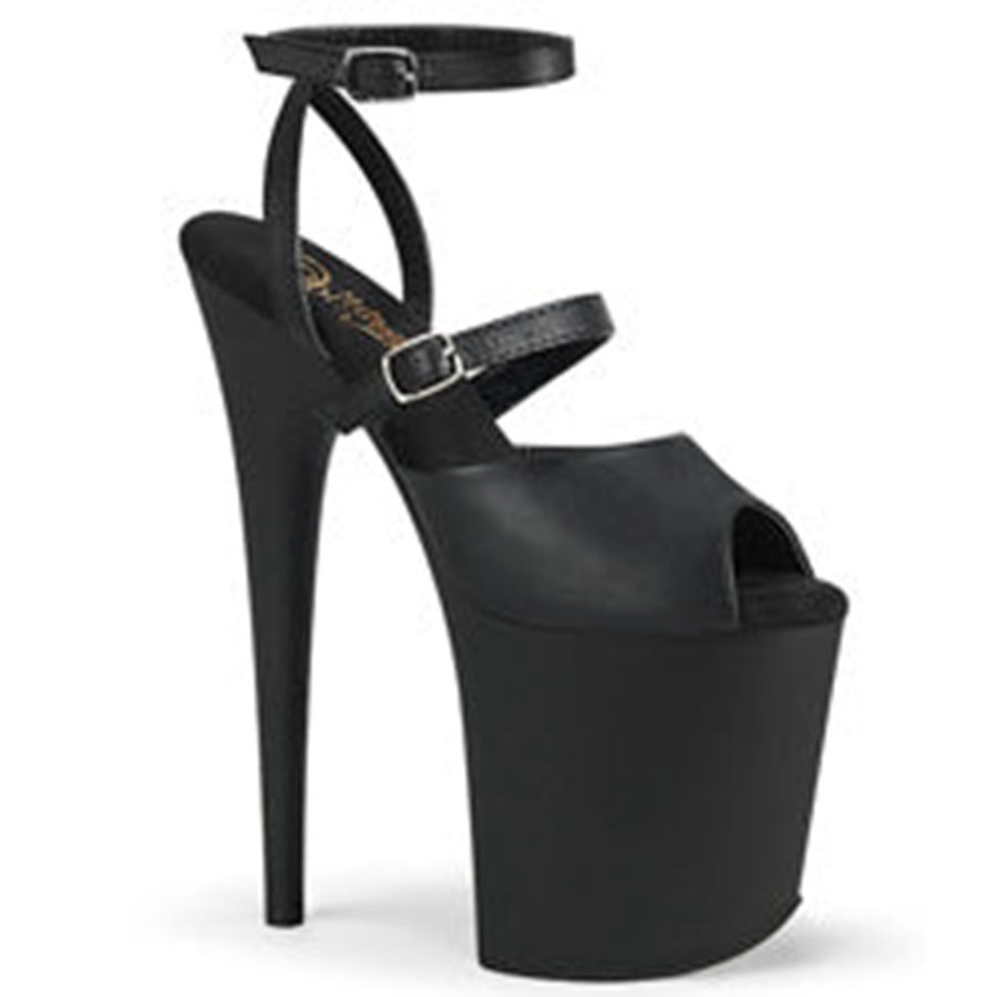 Women's Pleaser Flamingo-829 Ankle Strap Sandals Black | 035PVEAGI