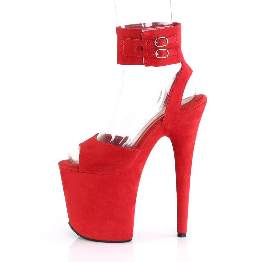 Women's Pleaser Flamingo-891 Ankle Strap Sandals Red | 063WOLMPH