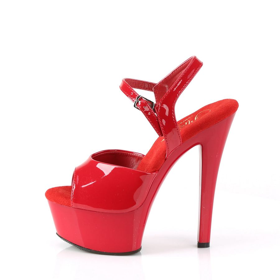 Women's Pleaser Gleam-609 Ankle Strap Sandals Red | 692SAIMYF