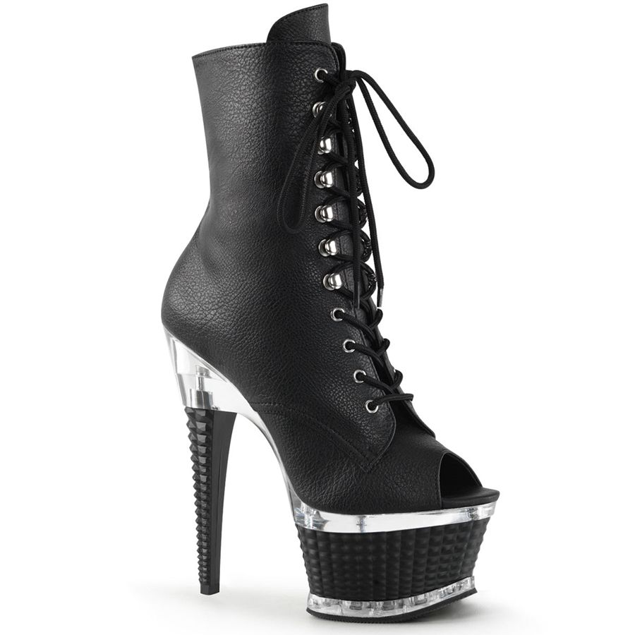 Women\'s Pleaser Illusion-1021 Ankle Boots Black | 724WDLETO