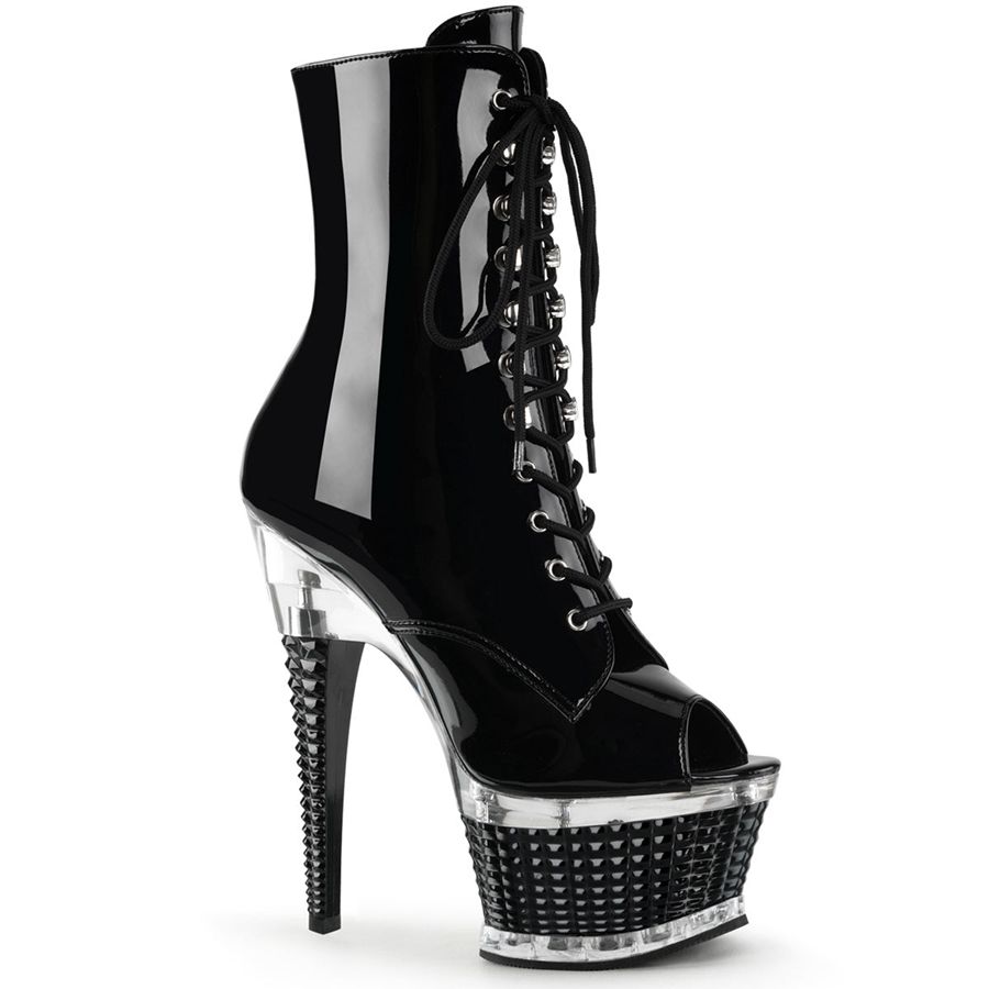 Women\'s Pleaser Illusion-1021 Ankle Boots Black | 819ATRXNI