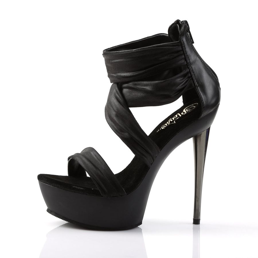 Women's Pleaser Impulse-558 Ankle Strap Sandals Black | 278YNJRAS