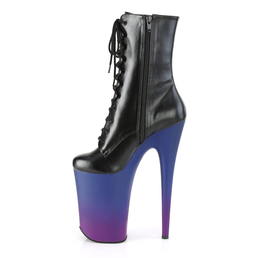 Women's Pleaser Infinity-1020BP Ankle Boots Black Blue | 018UVYGCO