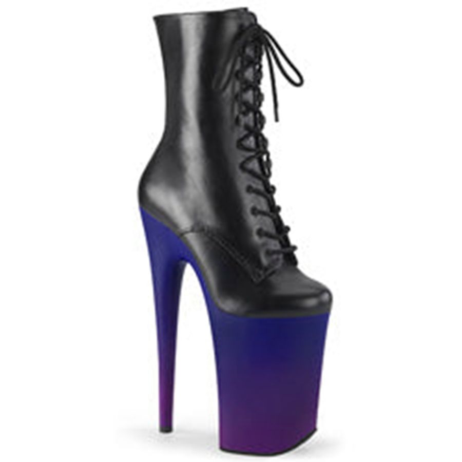 Women's Pleaser Infinity-1020BP Ankle Boots Black Blue | 018UVYGCO