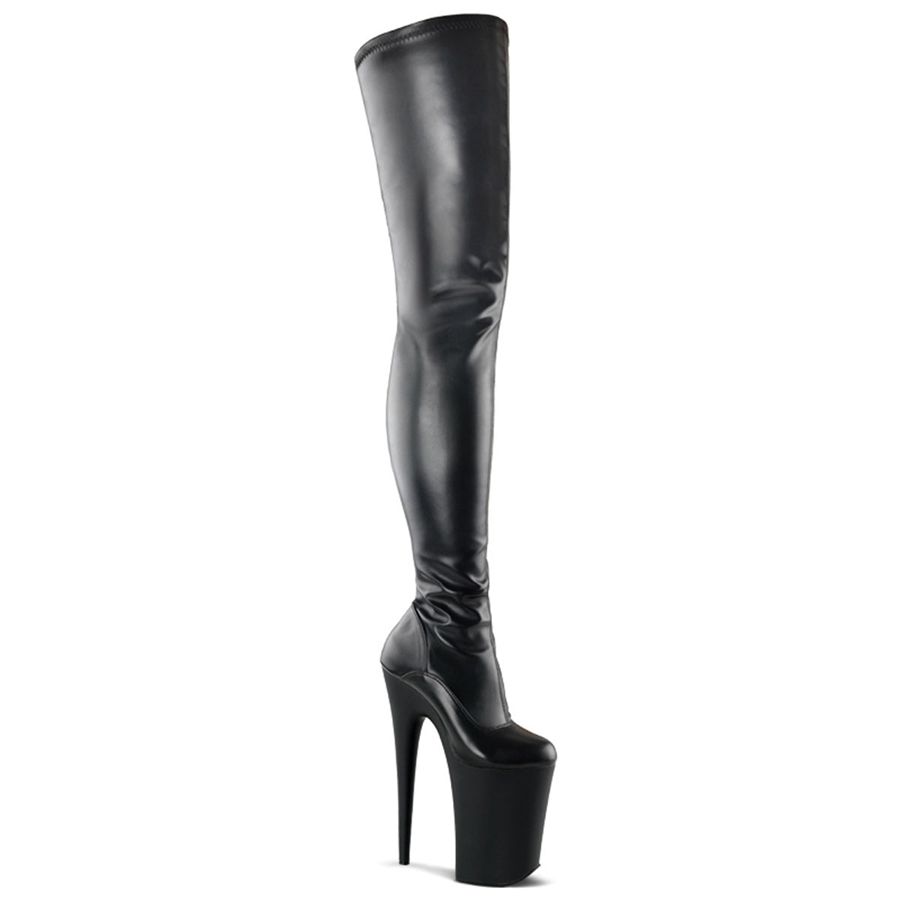 Women\'s Pleaser Infinity-4000 Thigh High Boots Black | 479ZMCLFW