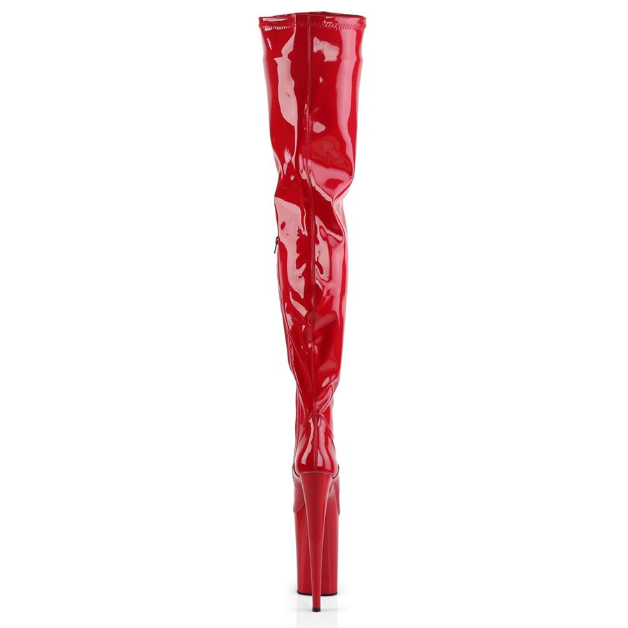 Women's Pleaser Infinity-4000 Thigh High Boots Red | 702UCYQNH