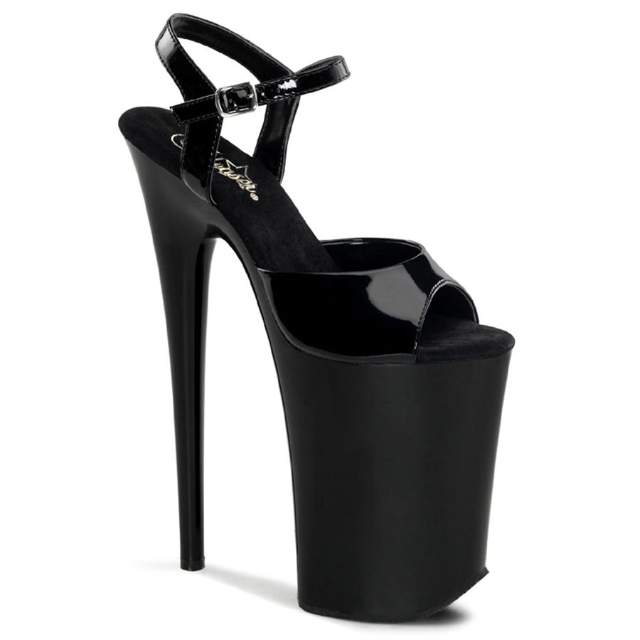 Women\'s Pleaser Infinity-909 Ankle Strap Sandals Black | 679YICDHB