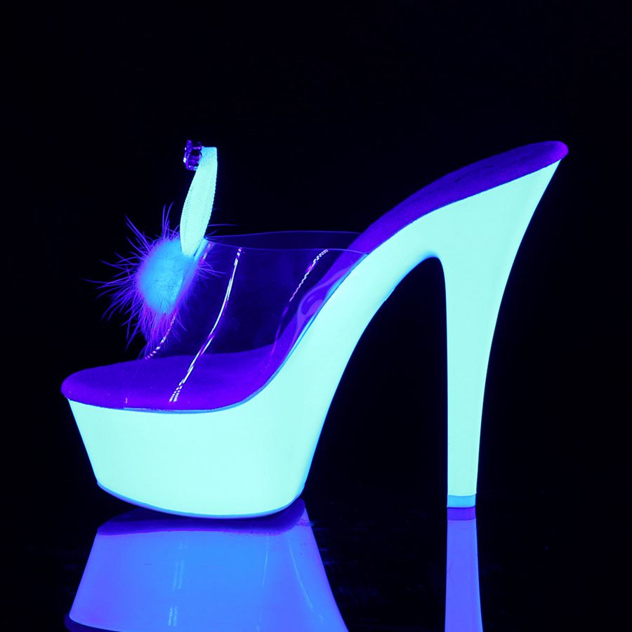 Women's Pleaser Kiss-201BUNNY Platform Sandals White | 269AKBUIH