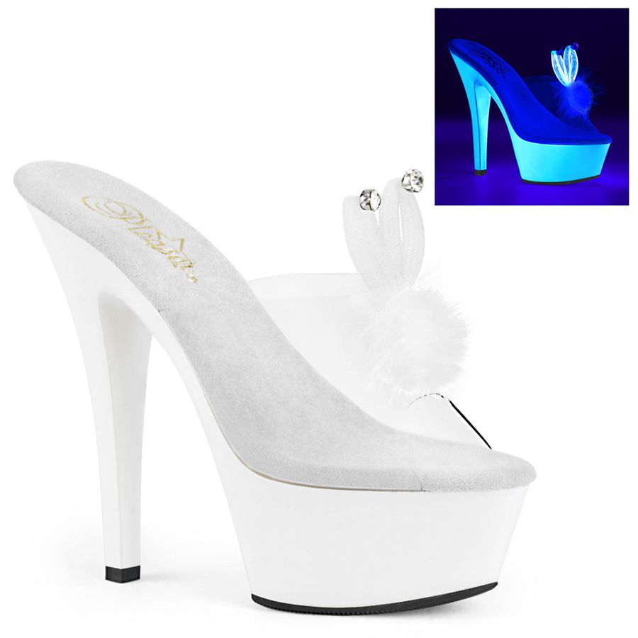 Women\'s Pleaser Kiss-201BUNNY Platform Sandals White | 269AKBUIH